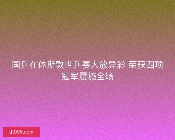 国乒在休斯敦世乒赛大放异彩 荣获四项冠军震撼全场